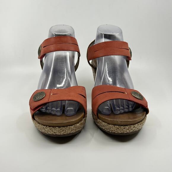Cobb Hill Slingback Wedge Sandals Women's US 9.5 Brown Loop Woven Heels Casual - Picture 1 of 6